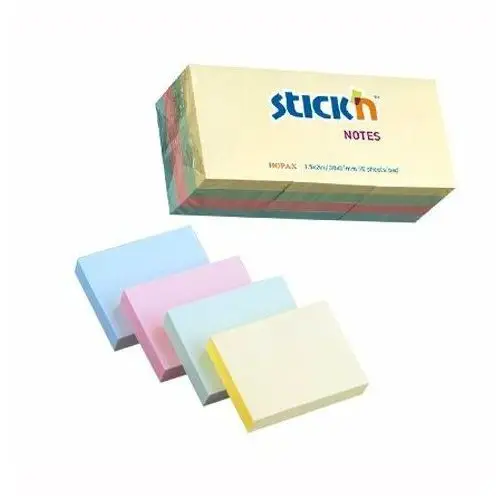 Karteczki Stick'n 38 X 51 Mm 4 Kolory Pastel (12 X 100)