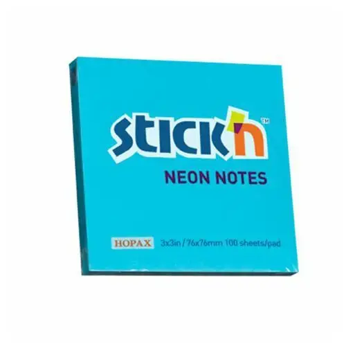 Stickn Notes samoprzy.76mmx76mm niebieski neon