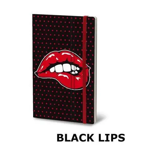 Stifflex Notatnik pop black lips, rozmiar m: 13x21 cm, 192 strony