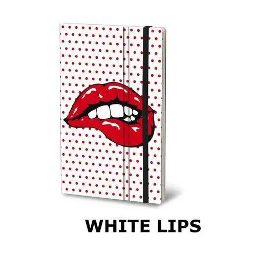 Stifflex Notatnik pop white lips, rozmiar m: 13x21 cm, 192 strony