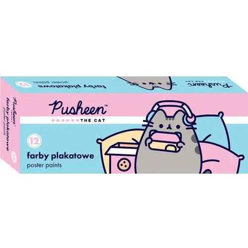 Farby plakatowe, 12 kolorów, 20 ml, pusheen the cat St.majewski