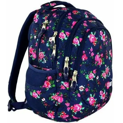 Plecak szkolny dla chłopca i dziewczynki kwiaty czterokomorowy St.majewski