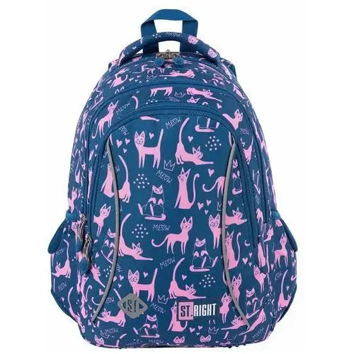 Plecak szkolny dla dziewczynki granatowy trzykomorowy St.majewski