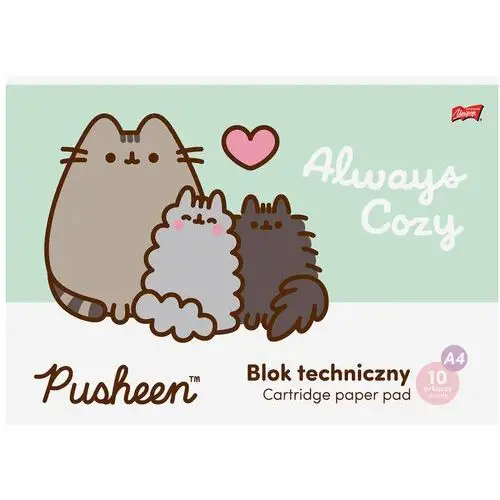 Pusheen The Cat, Blok techniczny A4, 10 białych kartek