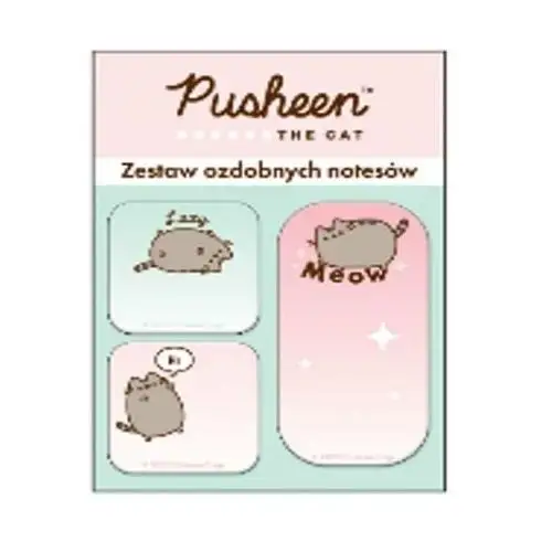 St.majewski Zestaw ozdobnych notesów pusheen the cat 30k 77 gram, 1 szt 3 x 3 cm + 2 szt. 3 x 6 cm