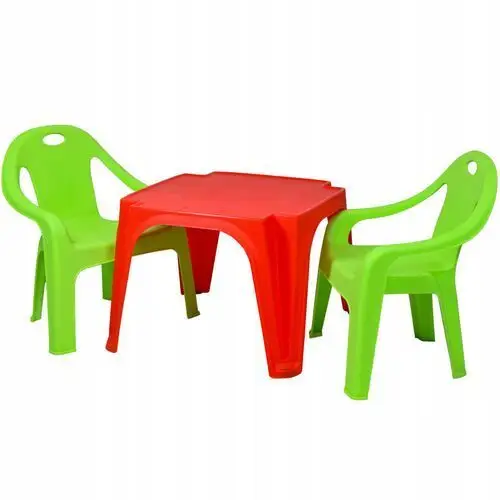 Stół Dla Dzieci Plastikowy Stolik Do Pokoju Ogrodu Zestaw 2 Krzesła