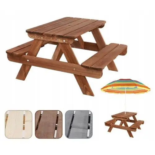 Stół piknikowy do parasola stół ogrodowy stół z ławkami dla dzieci 1-10 lat