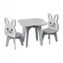 Stolik dziecięcy i dwa krzesełka króliczek kolor zestawu szary Sklep