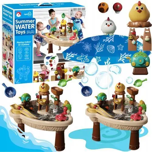 Stolik Wodny Z Parasolką Zabawka Plażowa Bańki Mydlane Akcesoria Do Wody