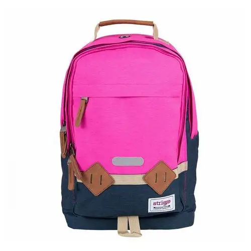 Plecak szkolny dla dziewczynki różowo-granatowy Strigo dwukomorowy
