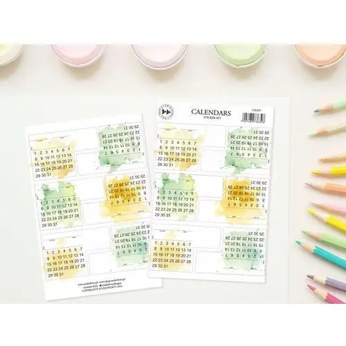 CALENDARS- naklejki kolorowe papierowe-2szt/ color paper stickers set of 2