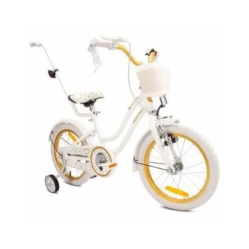Sun baby Rower dziecięcy heart bike 16 cali dla dziewczynki biało-złoty