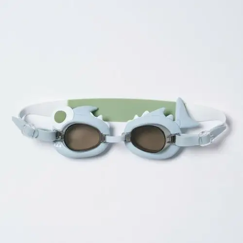 Okulary pływackie dla dzieci - shark tribe, khaki Sunnylife