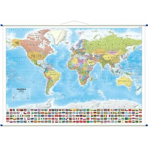 Świat polityczny - mapa ścienna wersja angielska, 1:42 000 000