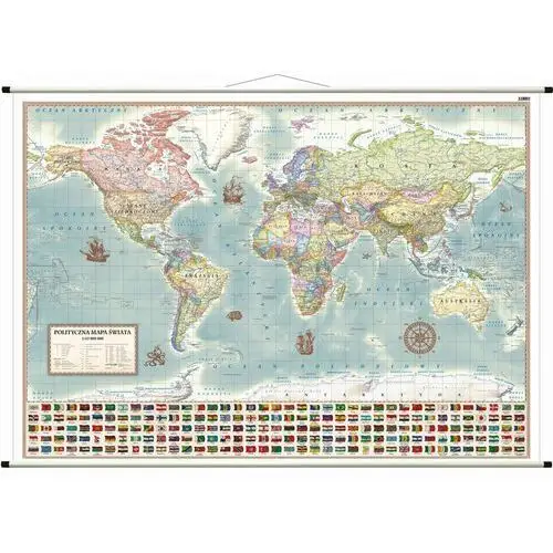 Świat polityczny - stylizowana mapa ścienna, 1:42 000 000