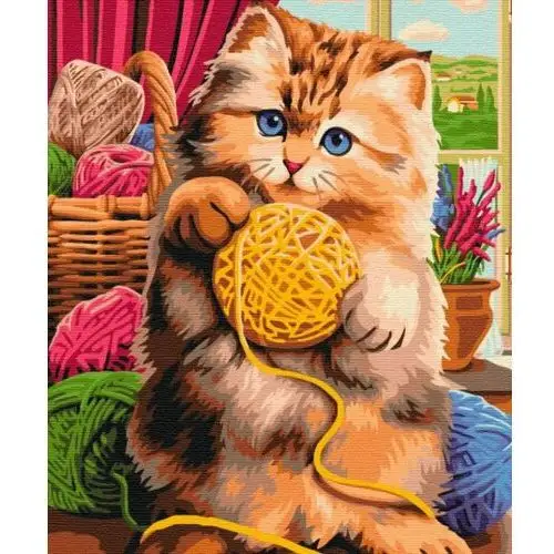 Symag Obraz malowanie po numerach, kot z włóczką
