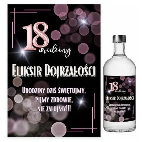 Naklejki na Butelki na 18 Różówy Blask - 10 sztuk (s)