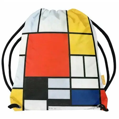 Worek kompozycja w czerwieni, żółci, błękicie i czerni piet mondrian Szyjemy sztukę