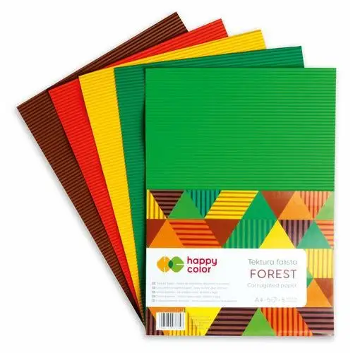 Tektura falista Forest, A4, 5 arkuszy, 5 kolorów, Happy Color