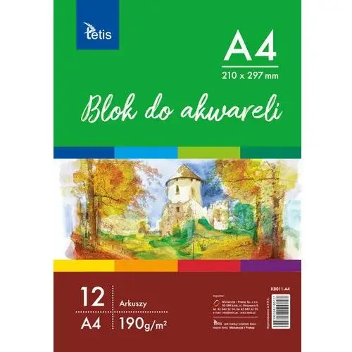 Tetis Blok do akwareli, a4, 190 g/m2