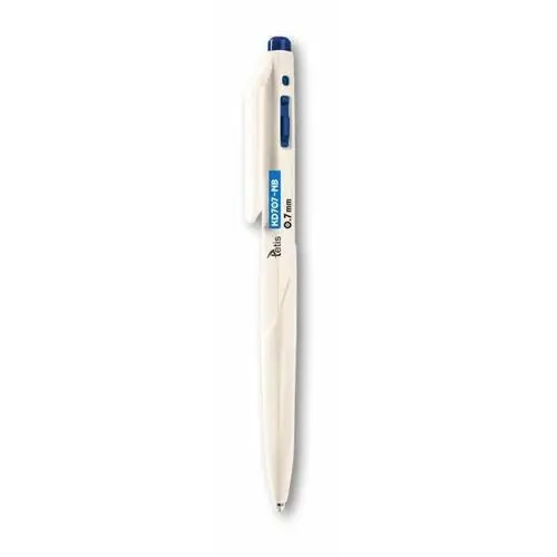 Tetis Długopis kd707-nb 0,7mm obudowa biała wkład olejowy niebieski p25
