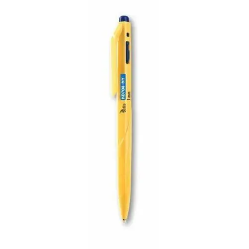 Tetis Długopis kd708-ny 1mm obudowa żółta wkład olejowy niebieski p25
