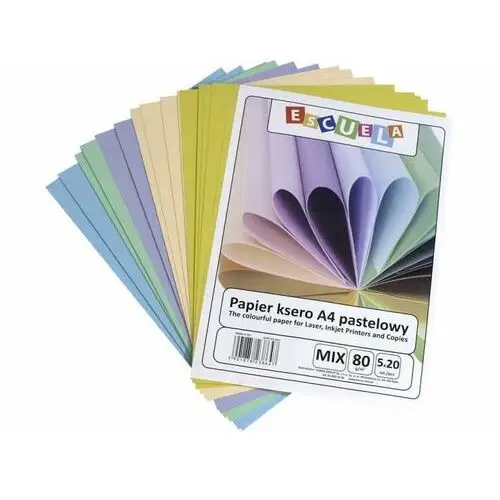 Papier ksero A4 Escuela pastelowy mix 100 kartek