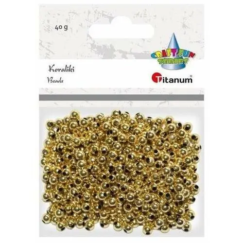 Koraliki plastikowe, złote, 40 g Titanium