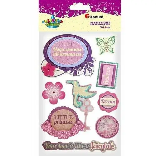 Titanium , naklejki papierowe 3d little princess mix, 8 szt