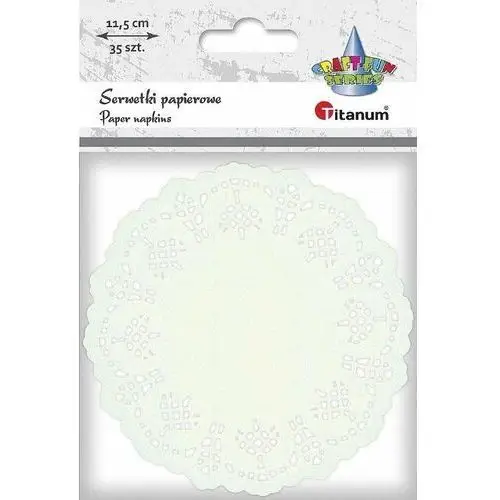 Serwetki papierowe okrągłe 11,5cm białe 35szt. Titanium