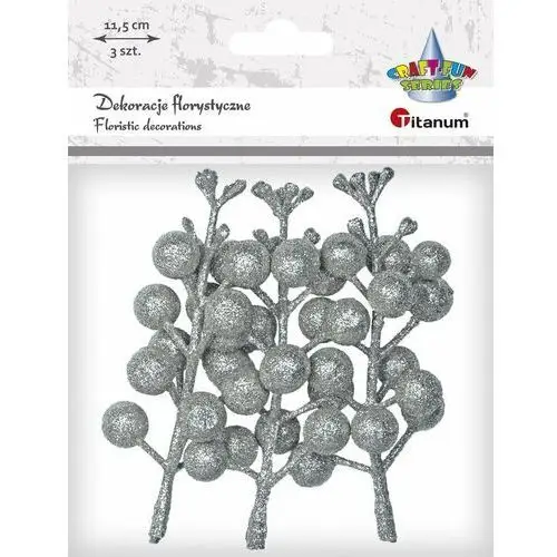 Titanum Dekoracje florystyczne gałązka winobluszczu srebrny brokat