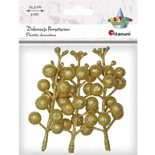 Dekoracje Florystyczne Gałązka Winobluszczu Złoty Brokat Titanum
