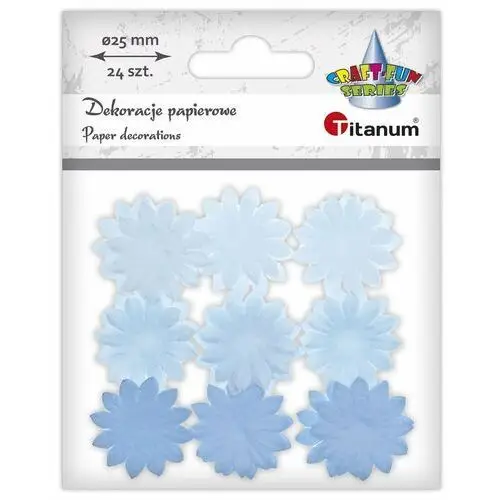 Titanum Dekoracje papierowe kwiatki 24szt niebieskie