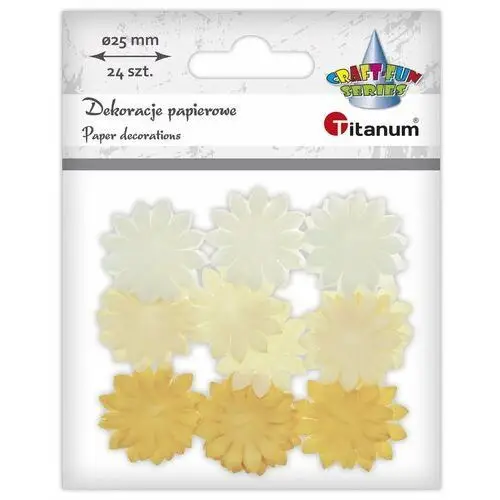 Dekoracje papierowe kwiatki 24szt pomarańczowe Titanum