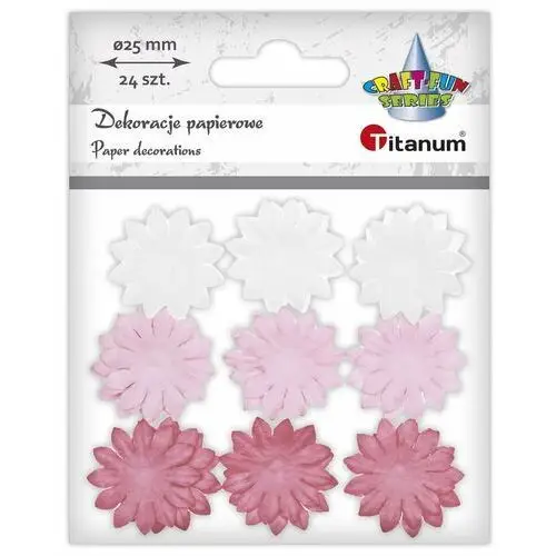 Titanum Dekoracje papierowe kwiatki 24szt różowe