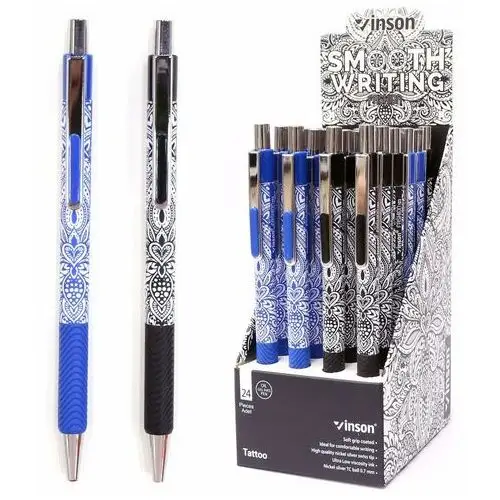 Długopis automatyczny Vinson Mandala 0,7mm 24 szt DISPLAY