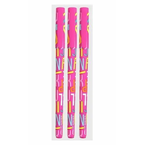 Długopis Vinson Alfabet Różowy 0,7mm 3 szt zestaw, kolor różowy