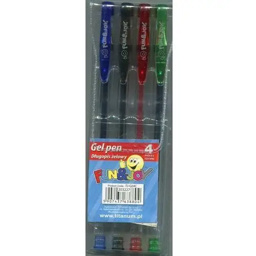 Długopisy żelowe, 4 kolory