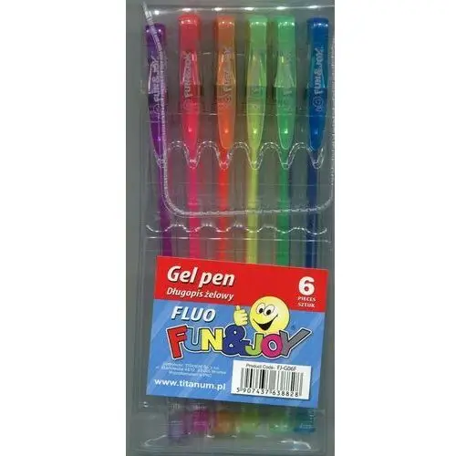Titanum Długopisy żelowe, 6 kolorów