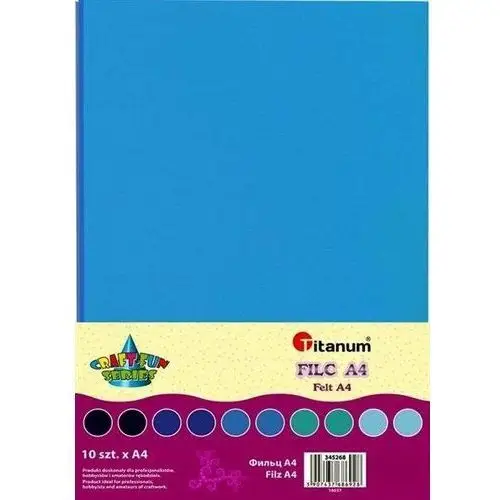 Filc dekoracyjny, 10ark format A4 t.nieb CRAFT-FUN - niebieskie