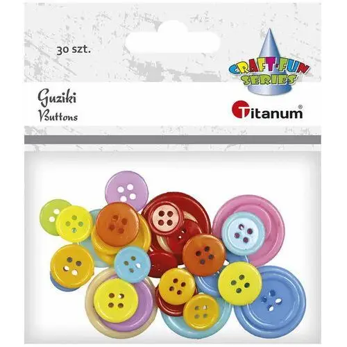Titanum Guziki plastikowe mix kolorów i rozmiarów - 30 sztuk