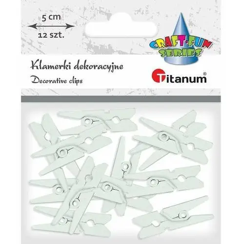 Titanum Klamerki dekoracyjne białe 5cm 12szt
