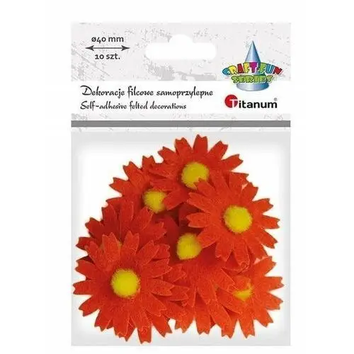 Kwiaty samoprzylepne 10szt pomarańczowe Titanum