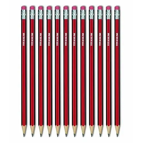 Ołówek techniczny z gumką 12 szt Titanum 3H