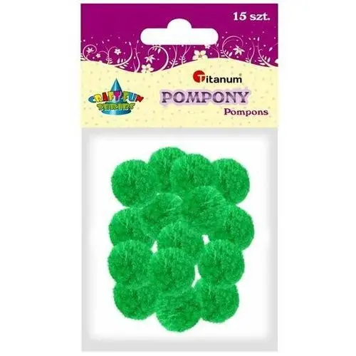 Titanum Pompony 1,8 cm zielone 15 szt, craft-fun