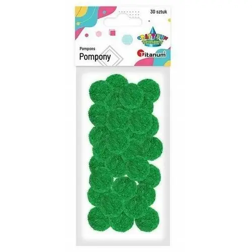 Titanum Pompony poliestrowe 25mm zielone 30szt