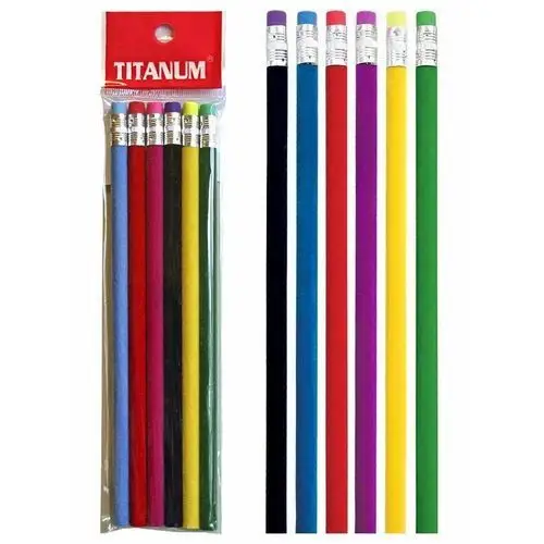 Zestaw 6-ołówków zamszowych hb z gumką Titanum