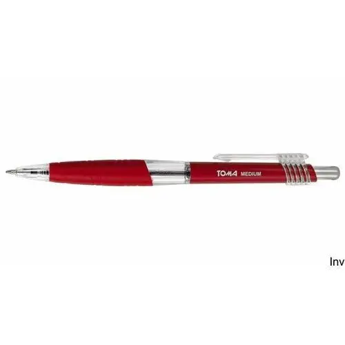 Długopis Automat Medium Z Końcówką 1,0Mm Czerwony To-038 Toma, kolor czerwony
