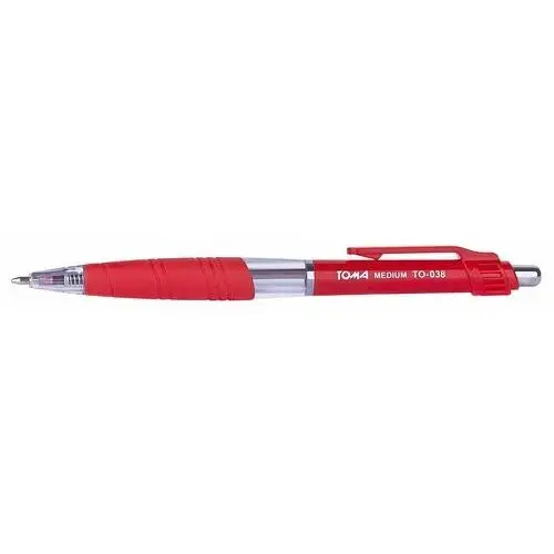 Długopis Medium Czerwony To-038 1Mm Toma, 1 Sztuka, kolor czerwony