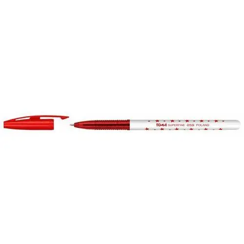 Długopis, super fine t-059, czerwony Toma